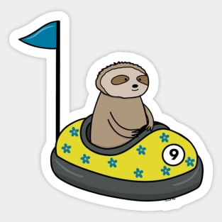 Sloth bumper car Sticker